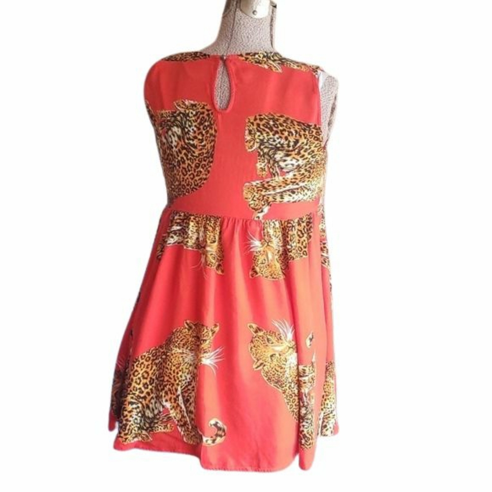 Minkpink Jaguar Red Sleevel Baby Doll Dress, Sz S - Picture 6 of 14